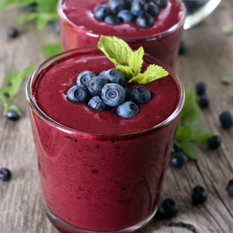 Delicious morning smoothie made with healthy berries